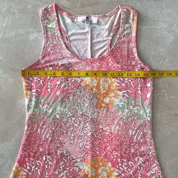 JEAN-PIERRE KLIFA Paris Tank Dress Size Medium Multicolor Coral Slinky Stretch - Picture 4 of 8